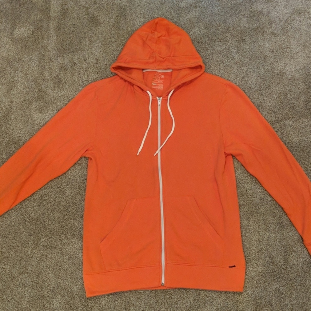 Orange Zip-up Hoodie- Large